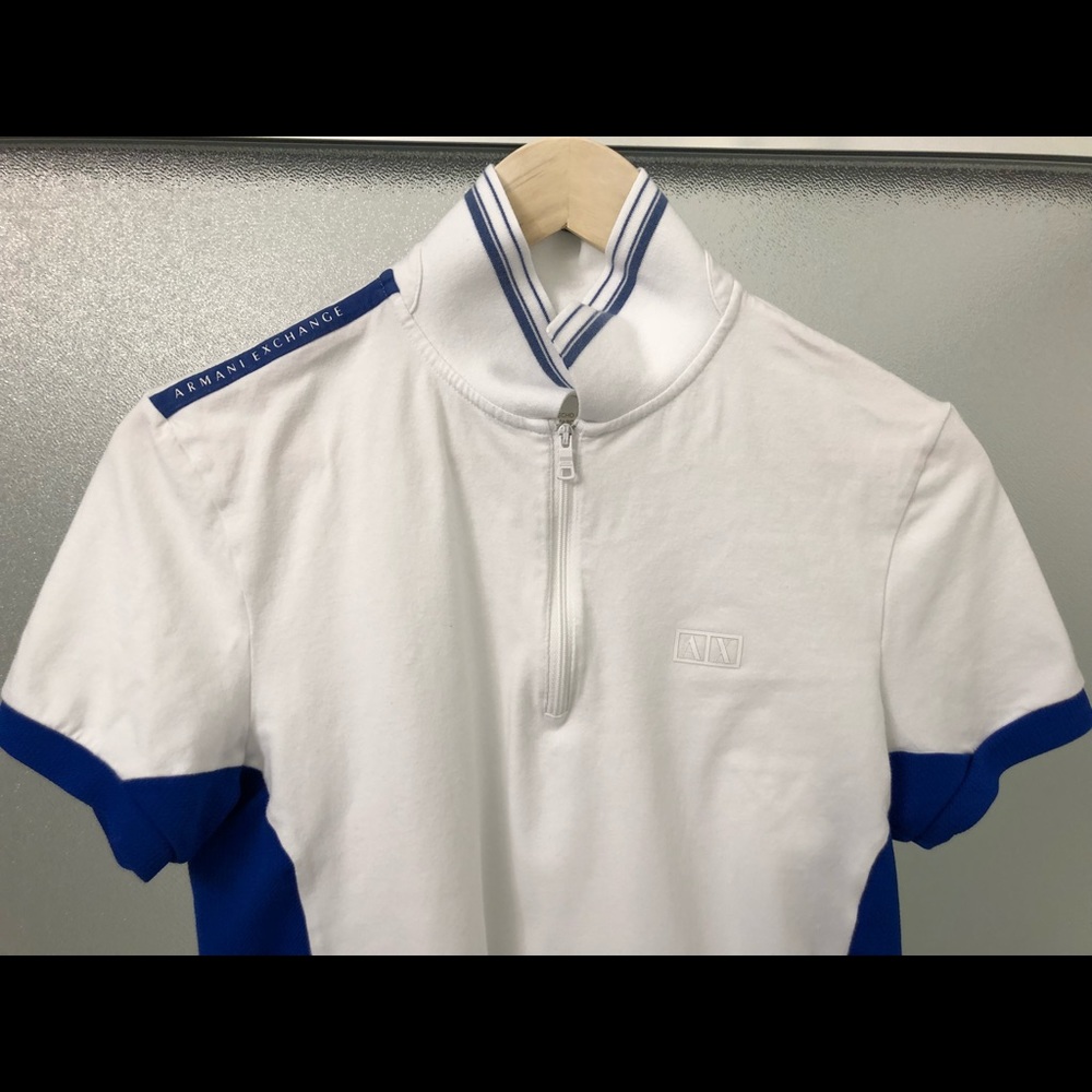 Armani Ax S Blue and White Polo slim Fit